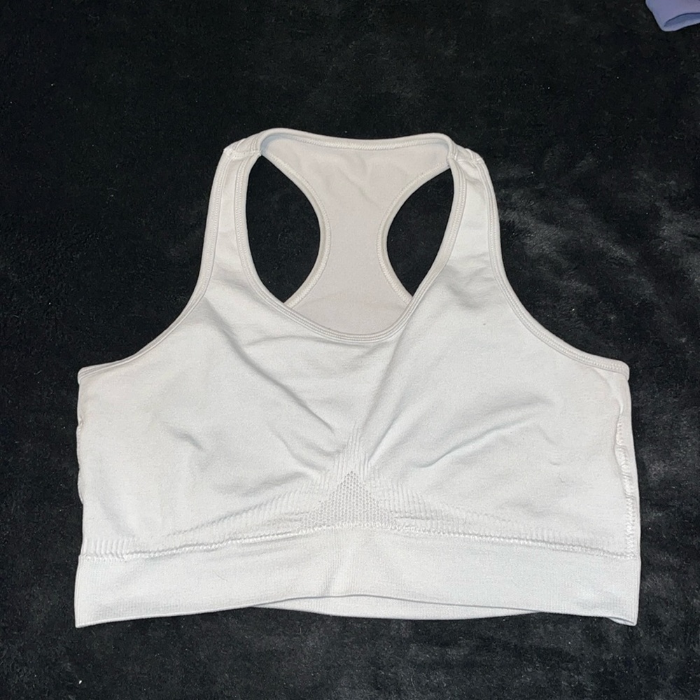 White Alphalete sports bra